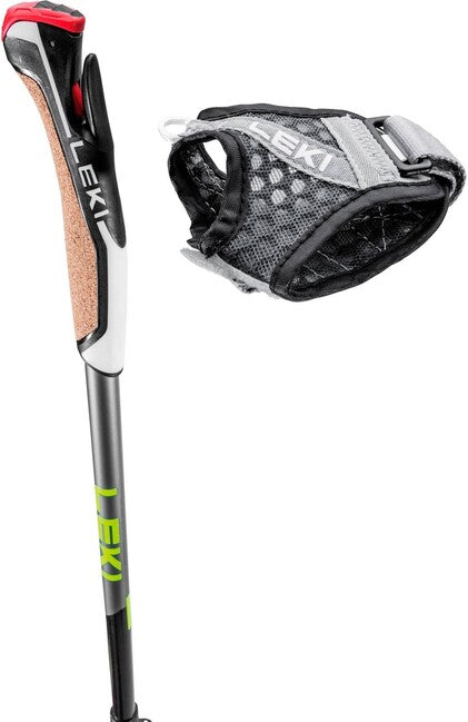 LEKI Traveller Alu Nordic Walking палки, черна-сребристо-сива-неонжълта, 90 - 130 cm