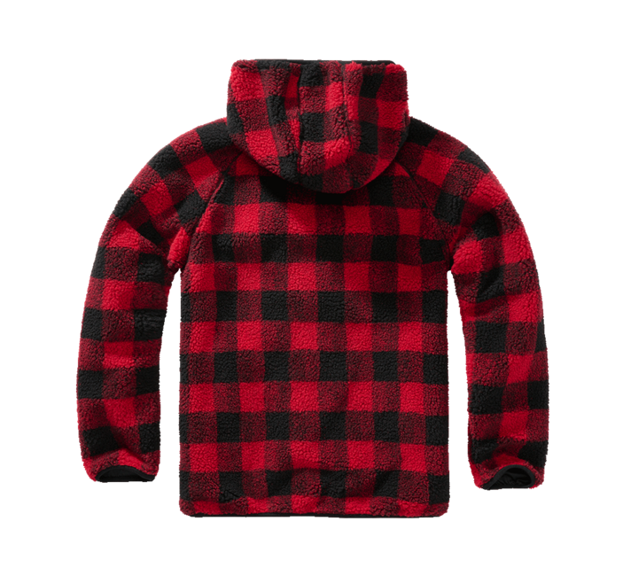 Brandit Worker яке флисов суитшърт с качулка Teddyfleece, червено/черно