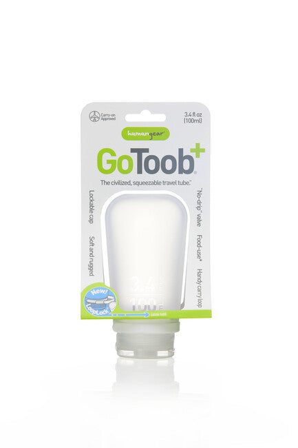 Humangear GoToob+ силиконова пътна бутилка/съд 100 ml, прозрачна