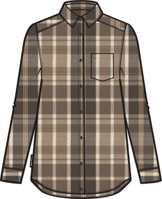 Black Diamond Project Heavy Flannel фланелена риза дамска, bark кафяво-офф бяло каре