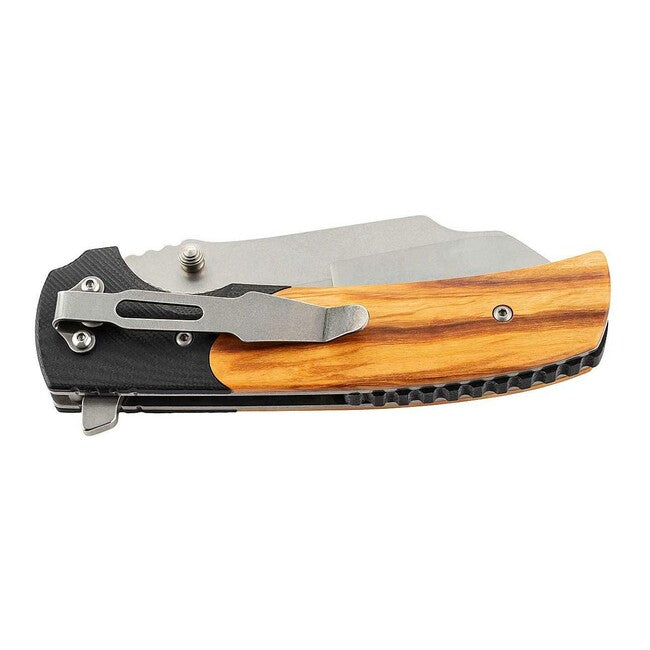 Herbertz еднораменен джобен нож 9cm, G10, дърво Eunymus, черен