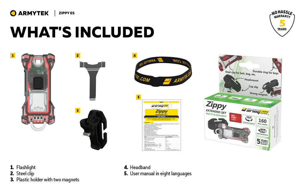 ArmyTek Zippy ES LED комплект фенер и ключодържател, червена