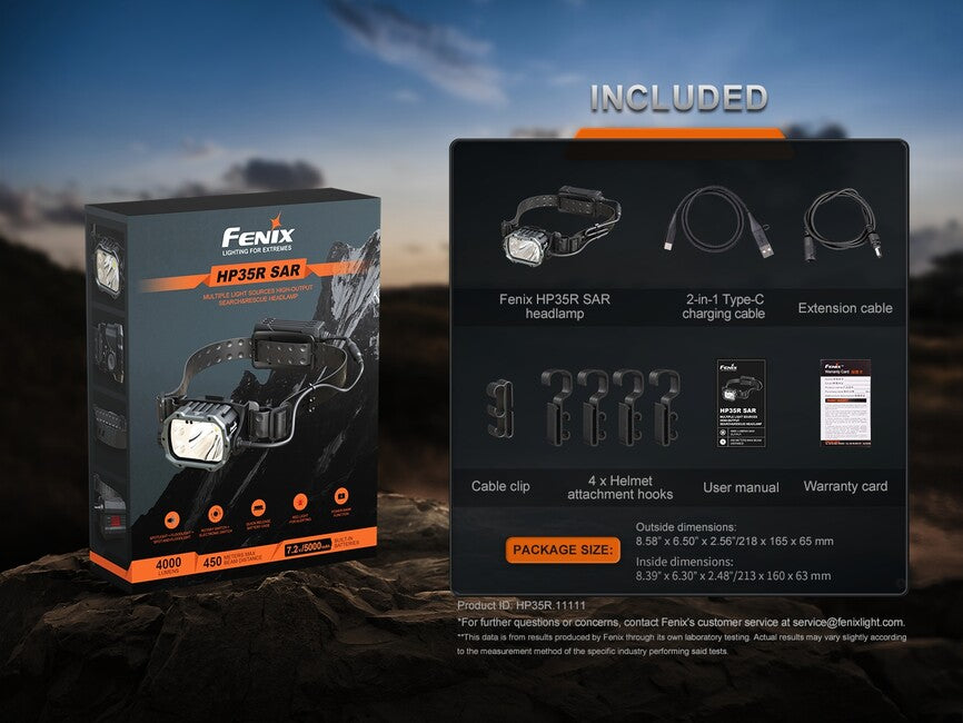 Fenix HP35R SAR акумулаторна фенер за глава
