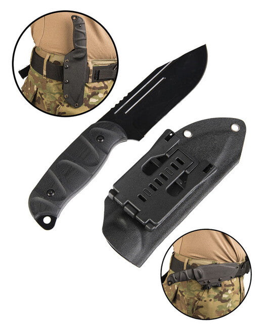 Mil-Tec нож G10 с Kydex калъф, черен
