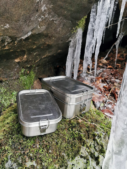 Origin Outdoors Deluxe Double Box термокутия за обед неръждаема стомана, 1,9 l