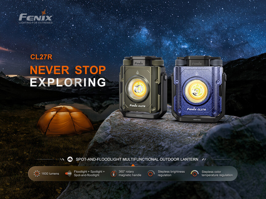 Fenix CL27R работно светло и лампаш, зелена