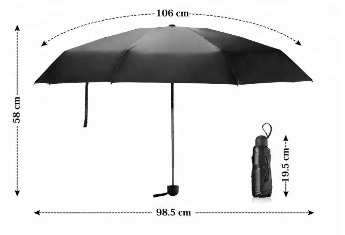 Origin Outdoors Nano Компактен чадър, черен