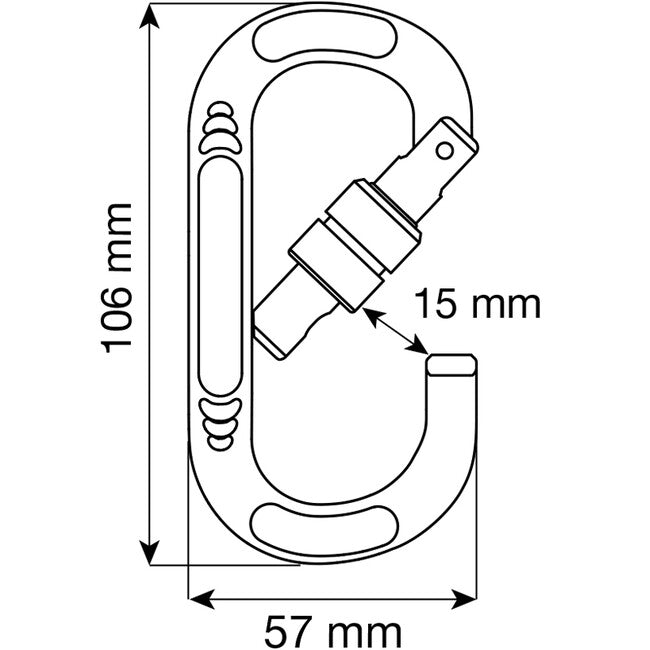 CAMP Oval Compact Lock оална карабина със завинчваща се предпазител на заключването