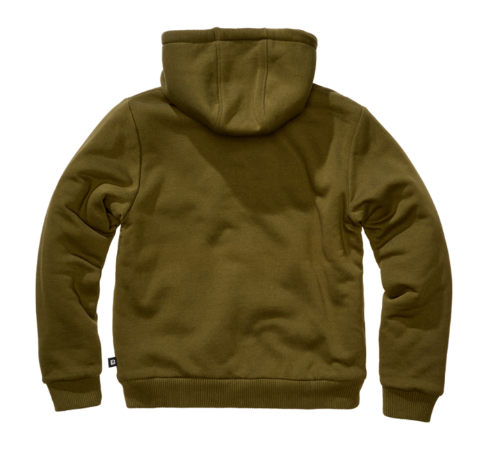 Brandit Sweatjacket суитшърт мъжки с топла подложка Teddylining, маслинев
