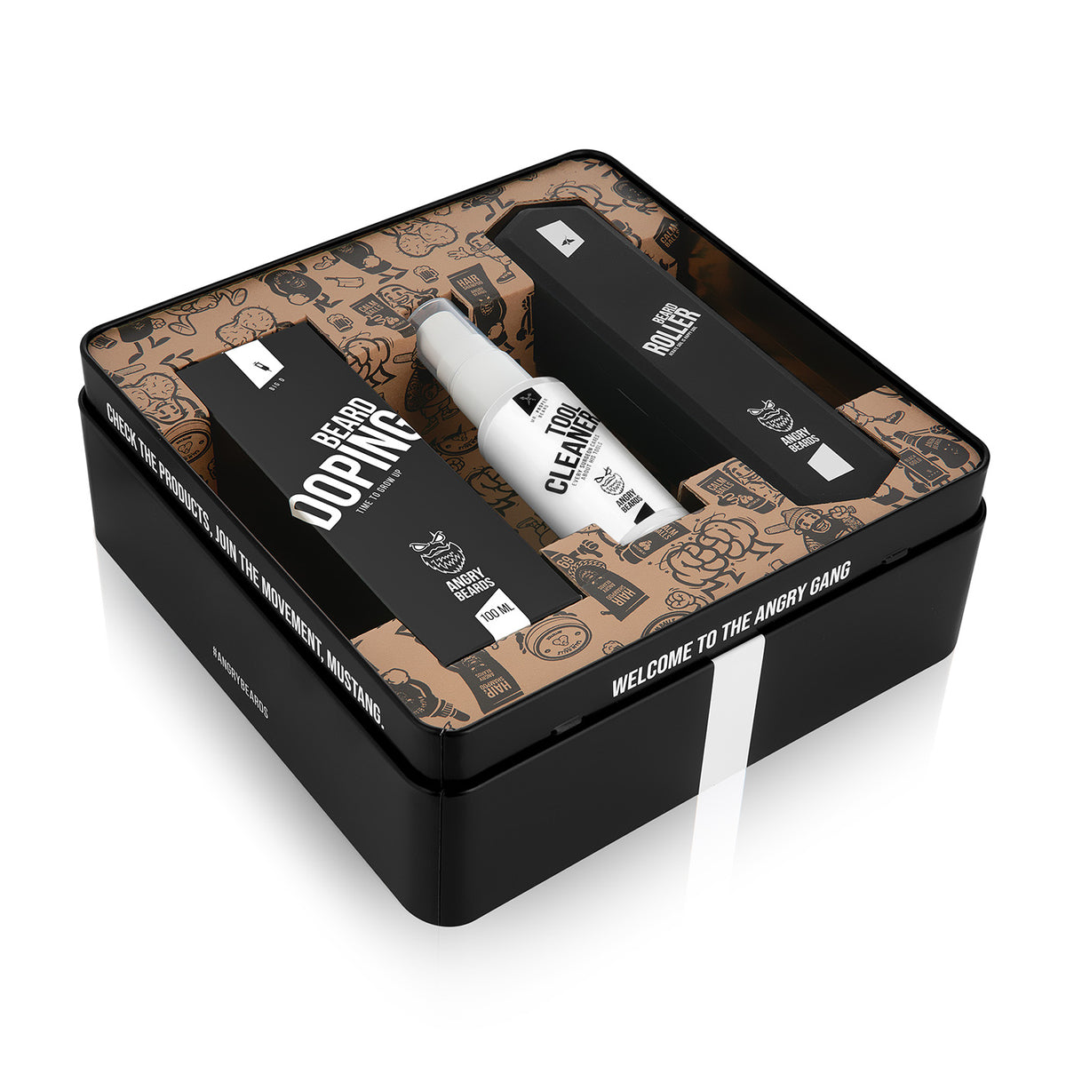 Angry Beards Roller & Doping Set na rast brady a fúzov