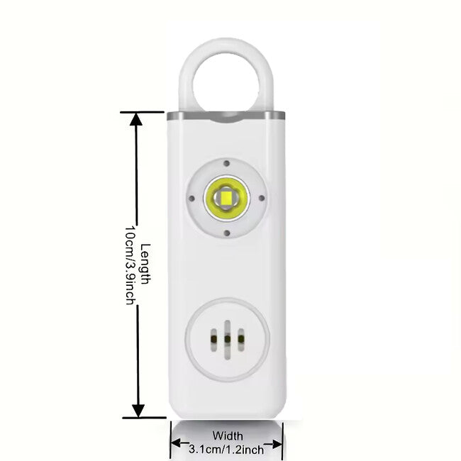 W&G SHIELD SOS личен аларм с LED фенер и пръстен за дърпане, бял