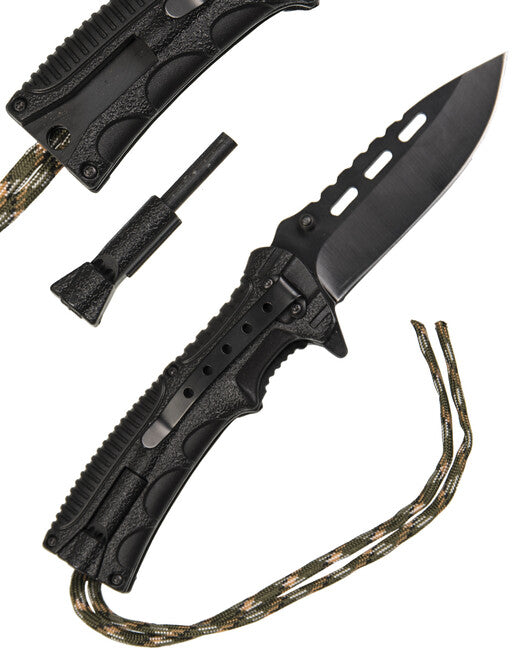 Mil-Tec едно-HAND PARACORD WOOD джобен нож с един кукол
