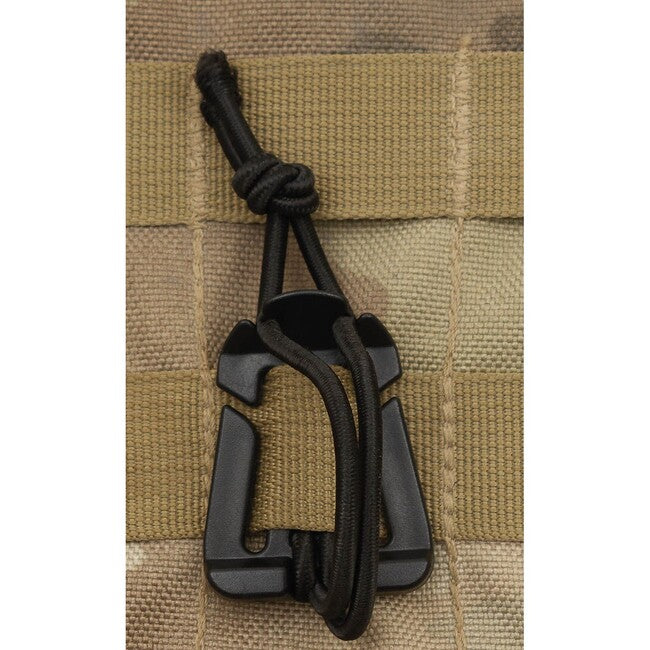MFH MOLLE клип с гумен поремък, черен, 2 опаковки