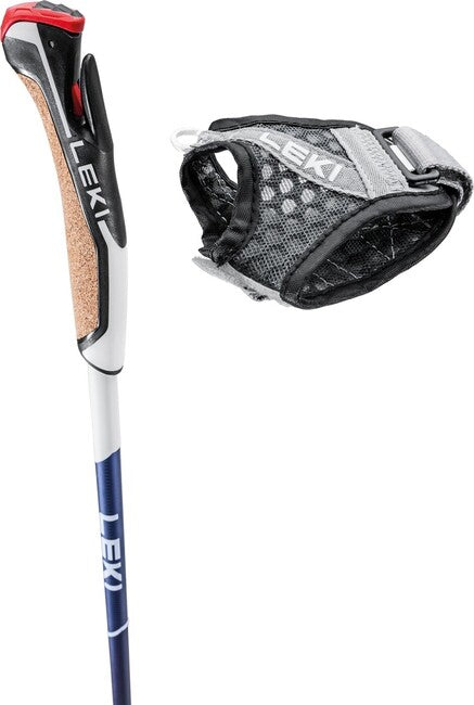 LEKI Smart Pacer Lite Nordic Walking палки, полунощна синя-тъмна металическа-тъмносиня-бяла