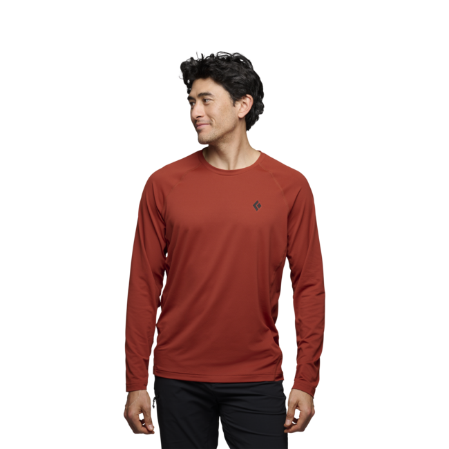 Black Diamond Alpenglow Crew тениска мъжка с дълъг ръкав, изгорено сиена