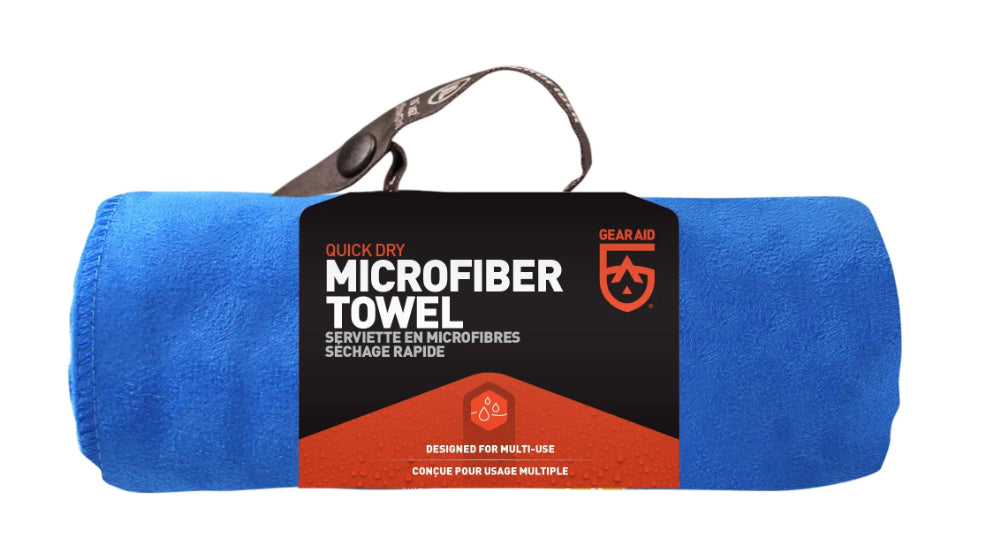 Gear Aid Microfiber Towel кърпа от микрофибър с антибактериална обработка и мрежесто торбичка Ръчни кърпи ' GearAid, 90 x 155 cm, кобалтово синя