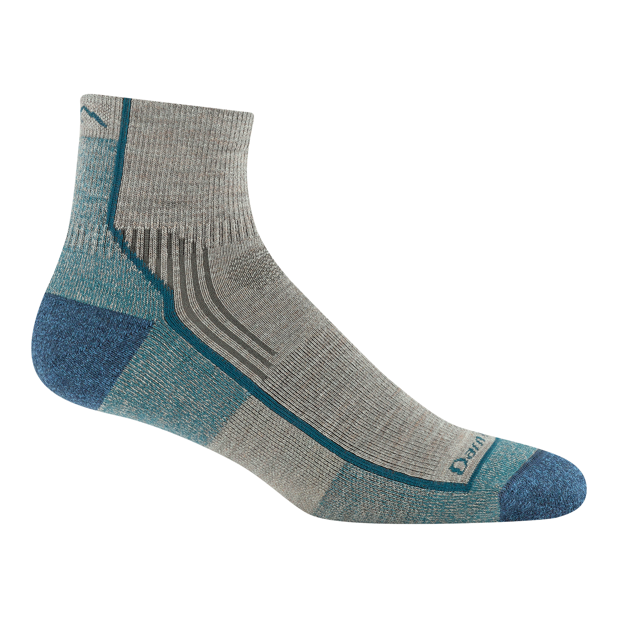 Darn Tough Hiker 1/4 hiking socks with cushioning, Rye