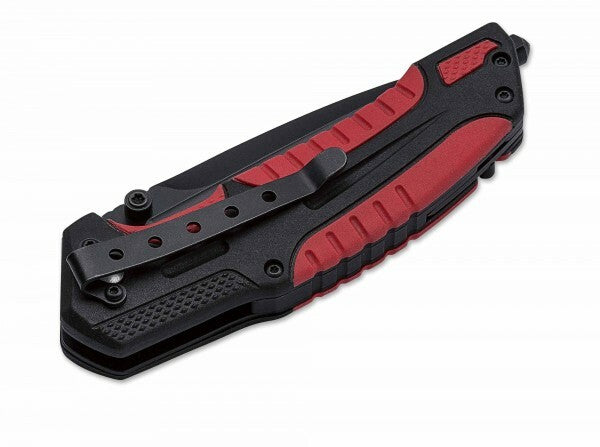 BÖKER® Savior 1 спасителен нож пластик, каучук, калъф найлон, черно-червена, 8,4 см