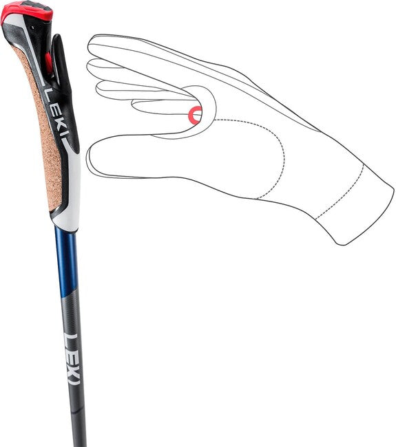 LEKI Smart Flash Nordic Walking палки, светлосива-полунощна синя тъмна металическа-бяла