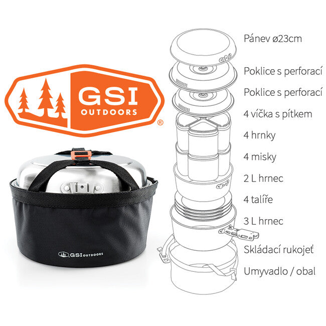GSI Outdoors Glacier 2+3 l готварски комплект за кампуване
