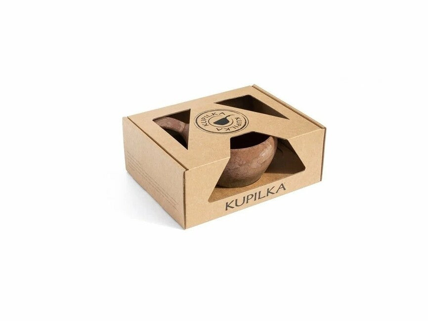 Купилка комплект прибори с канче 370 ml, кафяво