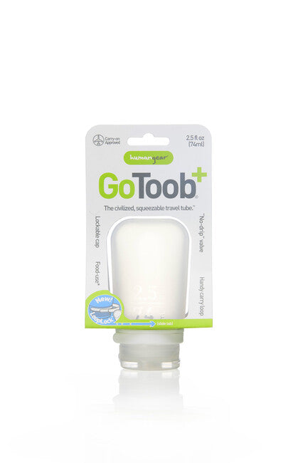 Humangear GoToob+ силиконова пътна бутилка/съд, 74 ml, прозрачна