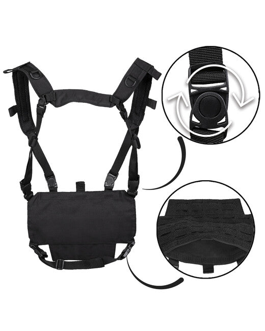 Mil-Tec CHEST RIG лека тактическа елек с LASER панел, черна