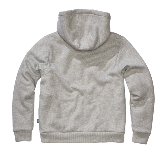 Brandit Sweatjacket суитшърт с качулка мъжки с топла подплата Teddylining, сив меланж