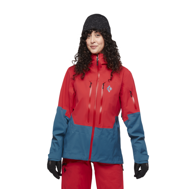 Black Diamond Recon Lt Stretch Shell ски яке дамски, коралово червено-поточно синьо