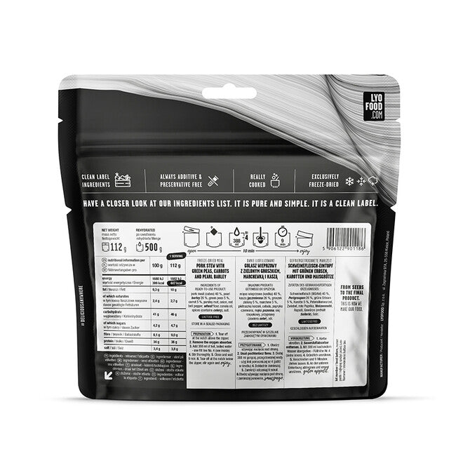 LYOfood задушено свинско месо с хлебни трохи, 500g