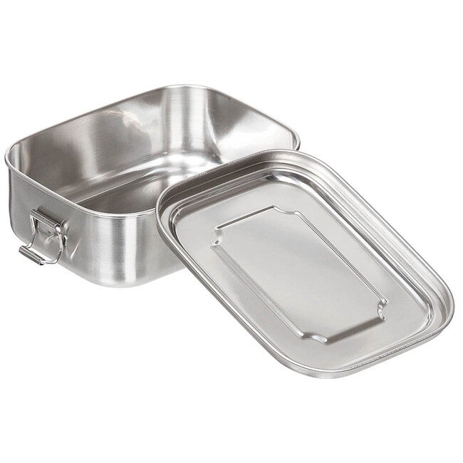 Fox Outdoor неръждаема кутия за обяд от стомана, прибл. 16 x 13 x 6,2 см