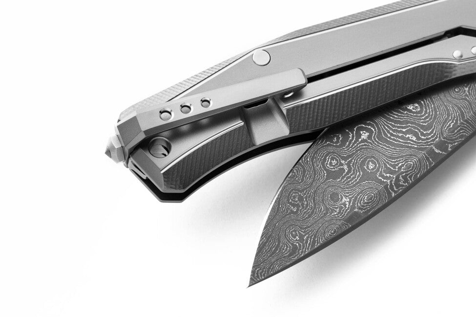Lionsteel MYTO MT01D луксозен джобен нож с дръжка от масивен титан, GY
