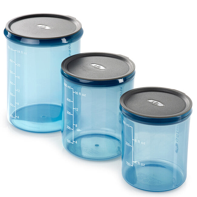 GSI Outdoors Infinity Storage Set комплект пластмасови съдове за хранителни продукти, прозрачно синьо