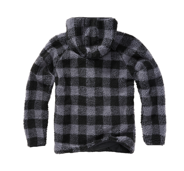Brandit Worker яке флисов суитшърт с качулка Teddyfleece, черно/сиво