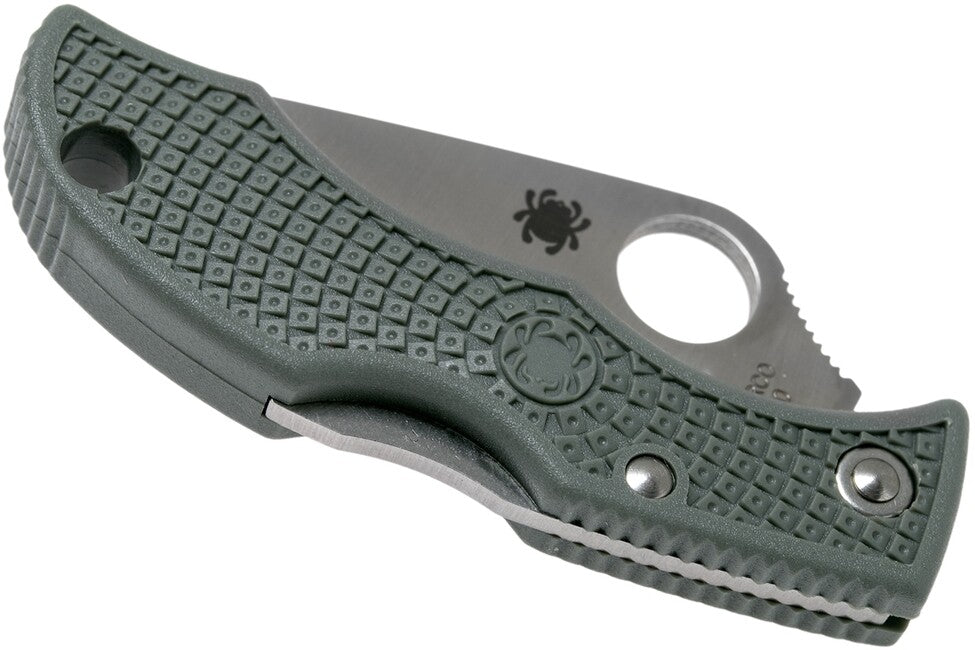 Spyderco Ladybug 3 Lightweight джобен нож FRN, маслинено-сива, 4,9 см