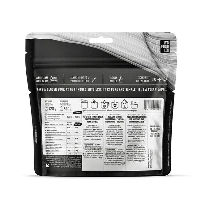 LYOfood Болонезе паста 500g