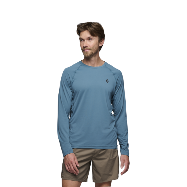 Black Diamond Alpenglow Crew тениска мъжка с дълъг ръкав, поточно синьо