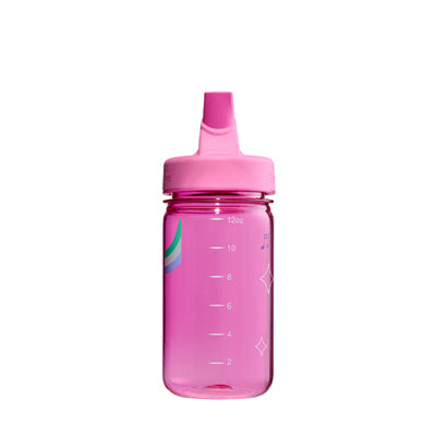 Nalgene Grip-n-Gulp Sustain детска бутилка за вода 0,35 л с капак, розова музикален слон