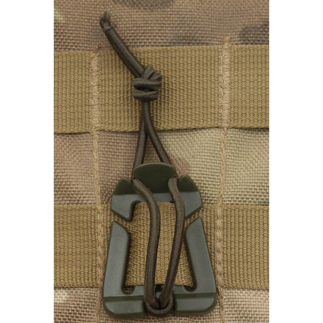 MFH MOLLE клип с гумен попръг, OD зелено, 2 бр.