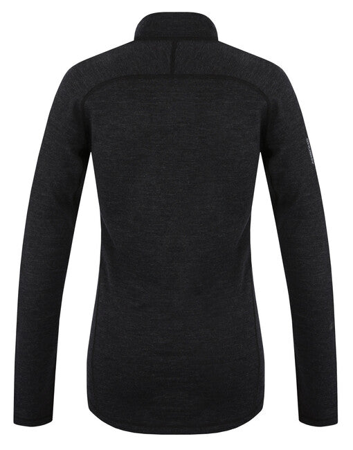 HUSKY Merino термо тениска дълги ръкави Merow с цип, черна, L