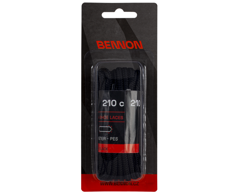 BENNON Laces черно Box шнура за обувки 210 см