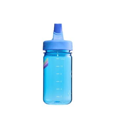 Nalgene Grip-n-Gulp Sustain бутилка за вода за деца 0,35 л със капак, синя, музикален хипопотам