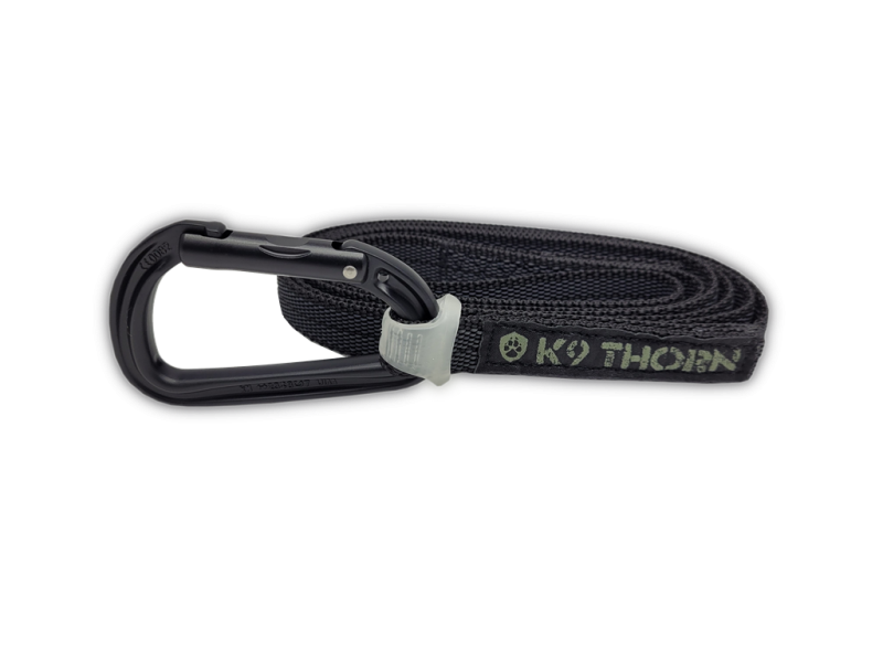 K9 Thorn противоскользащ повод с карабина Petzl, черен, XL
