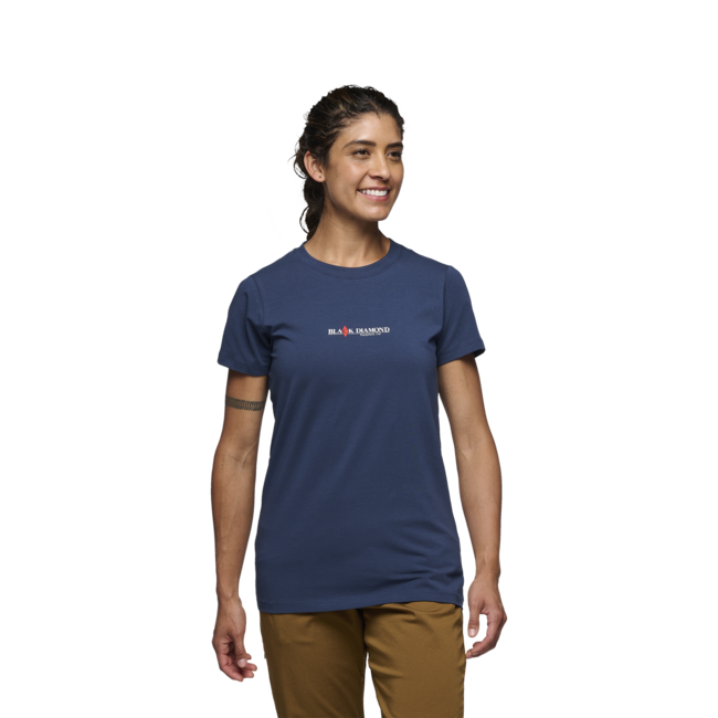 Black Diamond Heritage Wordmark тениска дамски с кратък ръкав, индиго