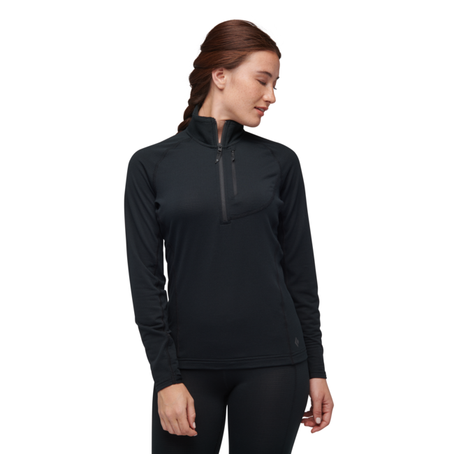 Black Diamond Coefficient Lt тениска дамски с дълъг ръкав и цип, черна