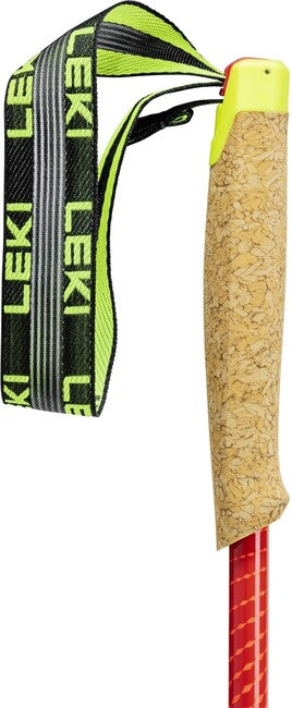 LEKI Alphatrail FX.едно Superlite Trail Running палки, природен въглерод - ясна червена - неонова розова