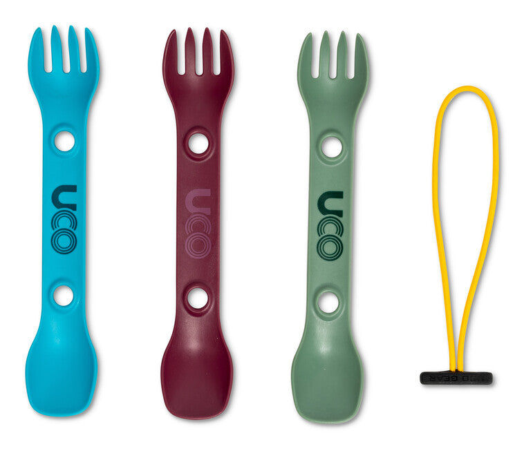 UCO Mini Spork комплект прибори 3 бр., зелен, лилав, син