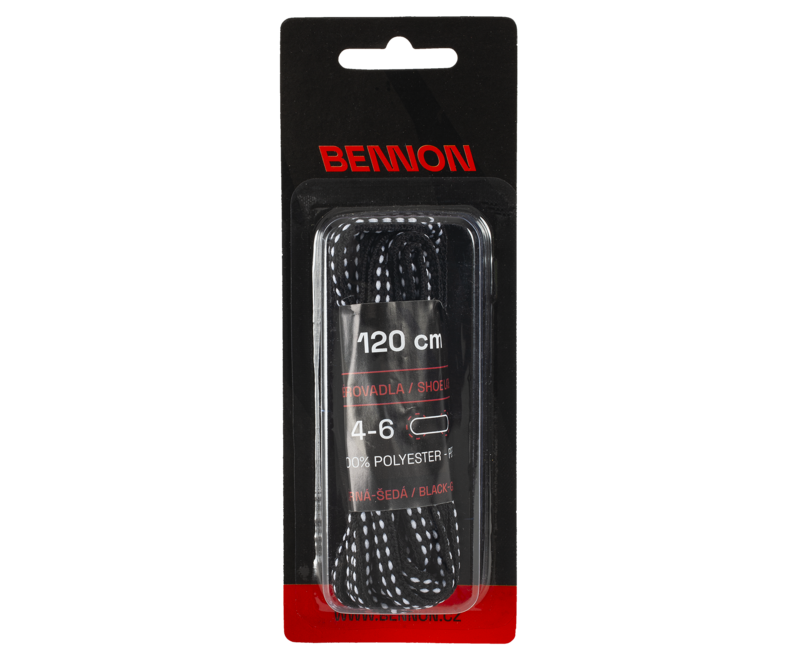 BENNON Laces черно-сиво Box шнура за обувки 120 см