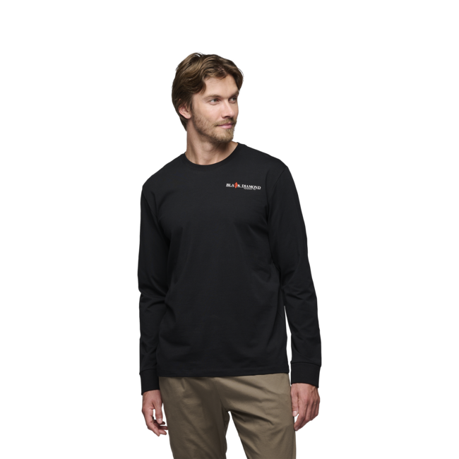 Black Diamond Heritage Wordmark тениска мъжка с дълъг ръкав, черна