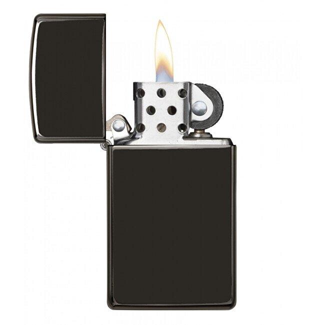 Zippo Ebony™ Slim® бензинов запалител, тъмносив